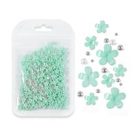 Rhinestones Nail Gems, 4.5g Acrylic Flower Nail Art Rhinestones Gems Multicolor Mixed Size 50 Pcs(D-BH21)