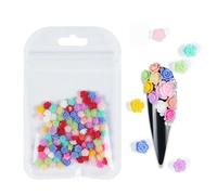 Rhinestones Nail Gems, 4.5g Acrylic Flower Nail Art Rhinestones Gems Multicolor Mixed Size 50 Pcs(D-SZHD2)