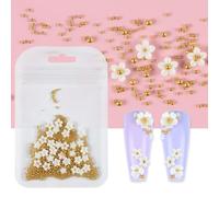 Rhinestones Nail Gems, 4.5g Acrylic Flower Nail Art Rhinestones Gems Multicolor Mixed Size 50 Pcs(D-ZGHD7)