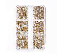 Rhinestones Nail Gems, Hotfix Rhinestones AB Flatback Crystal Multicolor Multiple Sizes 12 Grid Box Nail Art(61)