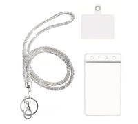 Rhinestones Neck Lanyard with Card Badge Holder 2.64x4.57In Clear Vertical Card Holder and Lanyard Set for Doctor Nurse Neck Strap