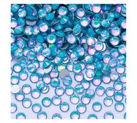 Rhinestones Non Hotfix Rhinestones Bling Crystal Opal Series Super Glitter Glass Flatback Crystals for DIY Nail Art Charm Gems(Crystal Blue,SS10-1440PCS)