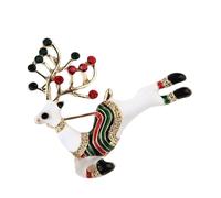 Rhinestones Reindeer Brooch Christmas Gift for Women Men Deer Lapel Pin Women Breastpin for Clothing