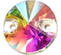 Rhinestones, Round Rivoli Best Glass Crystal AB Sew On Rhinestone Many Colors Flatback Stone Sewing Wedding Dress(Crystal Ab)