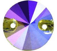 Rhinestones, Round Rivoli Best Glass Crystal AB Sew On Rhinestone Many Colors Flatback Stone Sewing Wedding Dress(Black Diamond Ab)