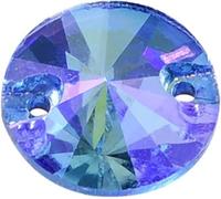Rhinestones, Round Rivoli Best Glass Crystal AB Sew On Rhinestone Many Colors Flatback Stone Sewing Wedding Dress(Light Sapphire Ab)