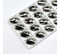 Rhinestones, Sew-on Rhinestones Water Drops Flatback Sew on Stone 2 Holes Glass Crystal for DIY Wedding Dress Accessories(Silver,10x14mm 36pcs)