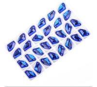 Rhinestones， Sewn Stones Flatback Strass Sew On Crystals Craft Gems Glass Rhinestones for Clothes Accessories(Blue,12x19mm 28Pcs)