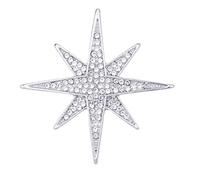 Rhinestones Star Brooch Pin for Women Men Simple Sparkly Crystal Corsage Brooches Lapel Pins Dresses Suit Scarf Shawl Clip Bouquet Badge Boutonniere Corsage Accessories, L, Rhinestone, no gemstone