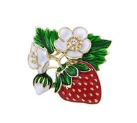 Rhinestones Strawberry Brooch Fashionable Handmade Lapel Pin Breastpin Fruit Jewelry Accessories For Women And Men Comfortable Wear Pin