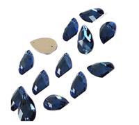 Rhinestones Teardrop Sew-on Rhinestones Glass Crystal Stone Sewing Embroidery Clothes Accessories Stones for DIY Wedding Dress Decor(Montana,17x28mm 6Pcs)