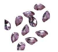 Rhinestones Teardrop Sew-on Rhinestones Glass Crystal Stone Sewing Embroidery Clothes Accessories Stones for DIY Wedding Dress Decor(Violet,17x28mm 24Pcs)