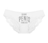 RhinestoneSash Funny Lingerie Shower Gifts for the Bride - Sexy Same is Forever Panties - Bachelorette Party Gift, A: White (Same Pen is Forever), M