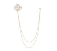 Rhinetone Cross Flower Brooch Lapel Pin for Women Men Dangle Hanging Layered Long Chain Tassel Fashion Wedding Party Groom Brooches Dress Suit Shirt Tuxedo Bouquet Corsage Pins Dainty Jewelry Deco, S