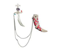Rhinetsone Sword Double Sided Brooch for Women Retro Vintage Enemal Crystal Royal Knife Brooches Badge Lapel Pin Cosage Suit Shirt Collar Accessories Jewelry Gift