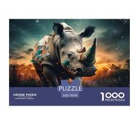 Rhino 1000 Piece Jigsaw Puzzles for Adults - Colourful, Challenging & Brainteasing Adults 1000 Pieces Jigsaw Puzzle 100% Recycled Cardboard 70x50cm/1000pcs