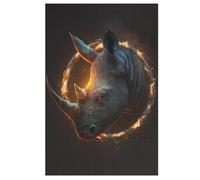 Rhino 1000 Piece Jigsaw Puzzles for Adults Wooden Puzzle Challenging Game Family for Gifts （78×53cm）