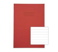 Rhino 13 x 9 A4+ Oversized Exercise Book 40 Page Feint Ruled 12mm Red (Pack 100) - VDU024-210-2