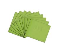 Rhino 138 x 165-mm Exercise Books, 24-Page / 10mm Squared Paper Notebook, 10-Pack, Maths Book, Office & School Stationery Supplies, Light Green