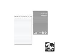 Rhino Shorthand Notebook, 260 Page / 8mm Lined Notepad, 10 Pack, Reporters Spiral Notebook, Wirebound Writing Pad