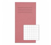 Rhino 8 x 4 Exercise Book 32 Page, Pink, 10mm Squared Pages (Pack 100)