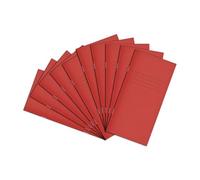 Rhino 8 x 4 Exercise Books, 32 Page / 12mm Lined Paper Notebook, 10 Pack, Writing Book, Office & School Stationery Supplies, Red