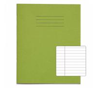 RHINO 8 x 6.5 Exercise Book 48 Page, Light Green, 8mm Ruled & Margin Pages (Pack 100)