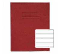 RHINO 8 x 6.5 Exercise Book 48 Page, Red, 6mm Rules Pages (Pack 100)