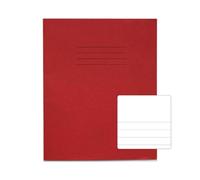 Rhino 8 x 6.5 Exercise Books, 32 Page/Top Half Blank & Bottom Half 12mm Lined Paper Notebook, 10 Pack, Writing Book, Office & School Stationery Supplies, Red