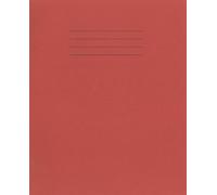 Rhino 8 x 6.5 Exercise Books, 32 Page/Top Half Blank & Bottom Half 15mm Lined Paper Notebook, 10 Pack, Writing Book, Office & School Stationery Supplies, Red