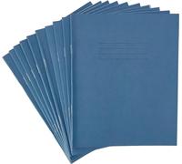 Rhino 8 x 6.5 Exercise Books, 48-Page / 10mm Squared Paper Notebook, 10-Pack, Writing Book, Office & School Stationery Supplies, Light Blue