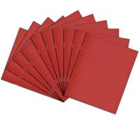Rhino 8 x 6.5 Exercise Books, 48-Page / 10mm Squared Paper Notebook, 100-Pack, Writing Book, Office & School Stationery Supplies, Red