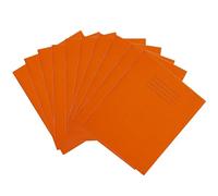 Rhino 8 x 6.5 Exercise Books, 48 Page / 7mm Squared Paper Notebook, 10 Pack, Writing Book, Office & School Stationery Supplies, Orange