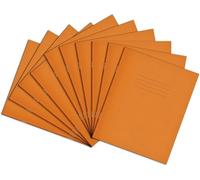 RHINO Stationery Exercise Book | 8 X 6.5 | 48 Page | 8mm Lined | Orange | Learning Resources | School Books | Pack of 10