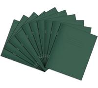 Rhino 8 x 6.5 Exercise Books, 48-Page / 8mm Lined with Blank Alternate Pages Notebook, 10-Pack, Writing Book, Office & School Stationery Supplies, Dark Green