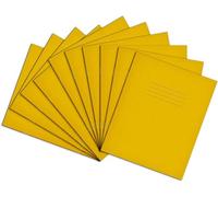 Rhino 8 x 6.5 Exercise Books, 48 Page / 8mm Lined with Blank Alternate Pages Notebook, 10 Pack, Writing Book, Office & School Stationery Supplies, Yellow