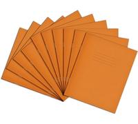 Rhino 8 x 6.5 Exercise Books, 48-Page / 8mm Lined with Margin Paper Notebook, 10-Pack, Writing Book, Office & School Stationery Supplies, Orange
