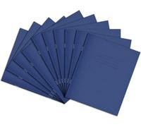Rhino 8 x 6.5 Exercise Books, 48-Page / 8mm Lined with Margin Paper Notebook, 10-Pack, Writing Book, Office & School Stationery Supplies, Dark Blue