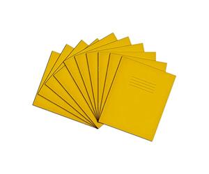 Rhino 8 x 6.5 Exercise Books, 48-Page / 8mm Lined with Margin Paper Notebook, 10-Pack, Writing Book, Office & School Stationery Supplies, Yellow