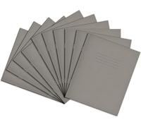 Rhino 8 x 6.5 Exercise Books, 48-Page / 8mm Lined with Margin Paper Notebook, 100-Pack, Writing Book, Office & School Stationery Supplies, Grey