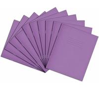 RHINO 8 x 6.5 Exercise Book 48 Page, Purple, 8mm Ruled & Margin Pages (Pack 100)