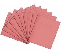 Rhino 8 x 6.5 Exercise Books, 48 Page/Blank Paper Notebook, 10 Pack, Writing Book, Office & School Stationery Supplies, Pink