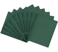 Rhino 8 x 6.5 Handwriting Practice Books, 32 Page / 4mm Feints Centred On 15mm Red Lines, 10 Pack, Office & School Stationery Supplies, Dark Green