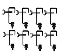 Rhino 8 x Black 25mm Hook G Clamp Lighting Stand fits Equinox DJ Booth Micron Gorilla