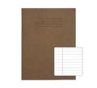 Rhino A5+ Exercise Books, 80-Page / 8mm Lined with Margin Paper Notebook, 100-Pack, 9 x 7 Writing Book, Office & School Stationery Supplies, Grey