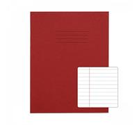 Rhino 9 x 7 Exercise Book 80 Page, Red, 8mm Ruled & Margin Pages (Pack 100)