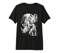 Rhino 90s Style Vintage Aesthetic Y2K Rhinoceros Graphic Premium T-Shirt