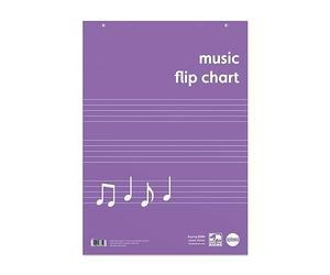 Rhino A1 Music Flip Chart Paper Pad, 60-Page / 20 Music 5 Stave Ruling with Plain Reverse, 5-Pack, 30-Leaf, Office & School Stationery Supplies