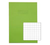 Rhino A4 Exercise Book 64 Page, Light Green, 10mm Squared Pages (Pack 50)