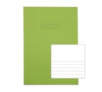 Rhino A4 Exercise Book 32 Page, Light Green, Top Blank & 8mm Ruled Pages (Pack 100)